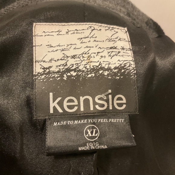 Kensie dark grey and black plaid pea coat - Picture 5 of 6